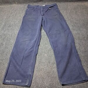 Carhartt FR Pants Fire Resistant Size 35x34 Dark Blue Loose Fit FRB159